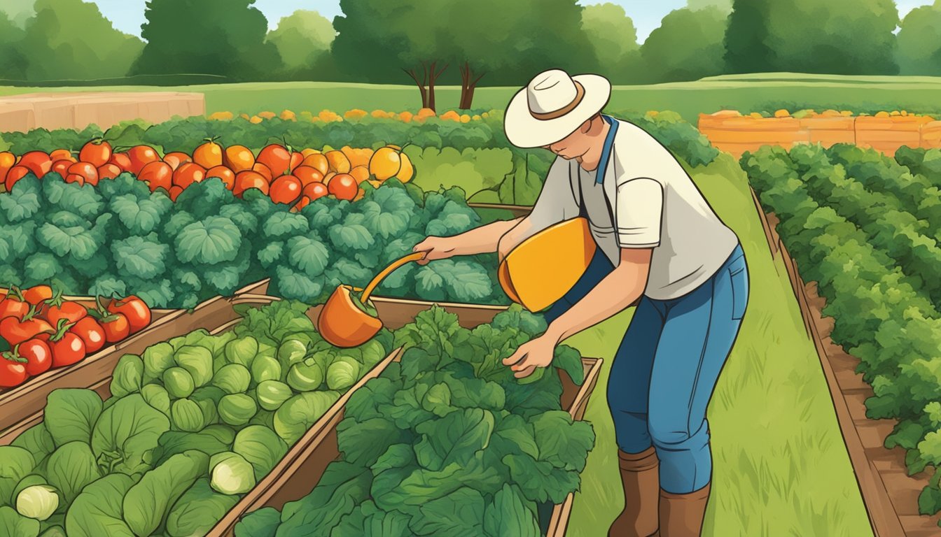 A person harvesting ripe vegetables from a garden in Minnesota