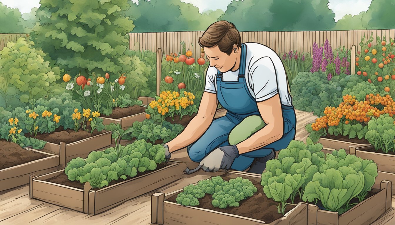 A person planting a variety of vegetables in a Michigan garden