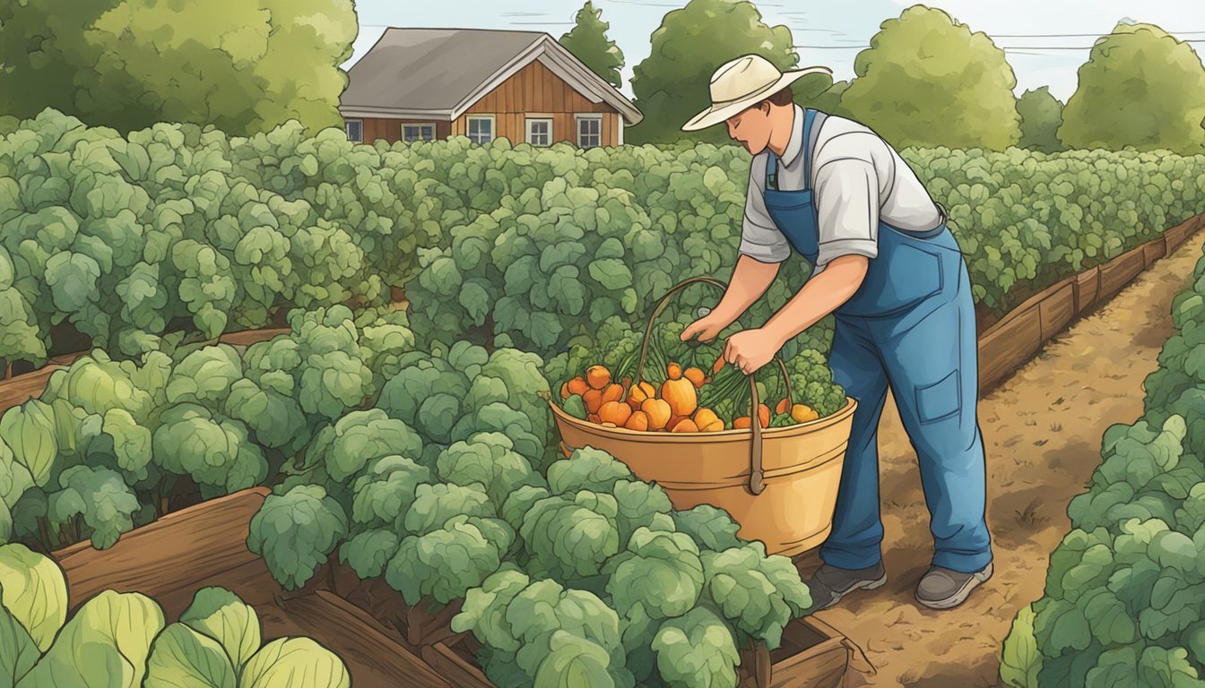 A person harvesting ripe vegetables from their garden in Michigan