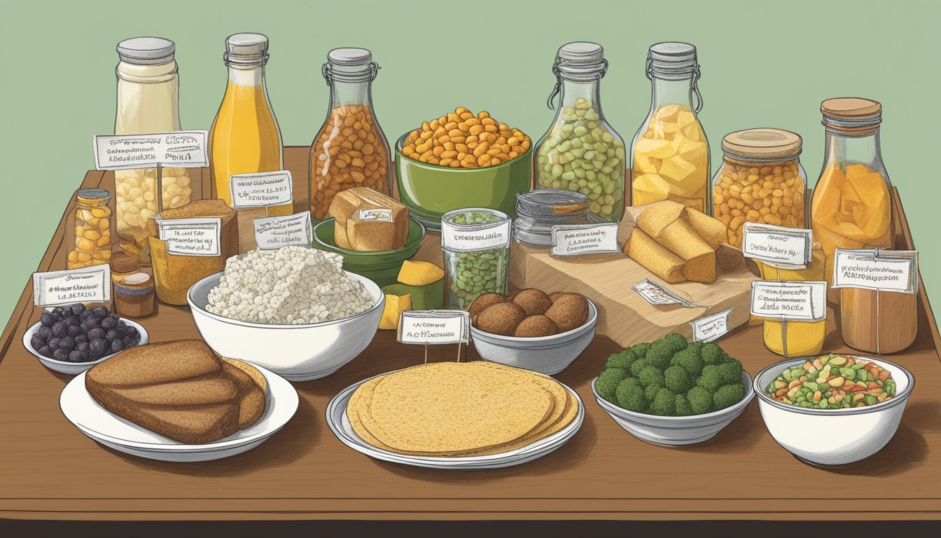 A table displaying various food items from Rao's Homemade and Newman's Own, with labels indicating dietary considerations