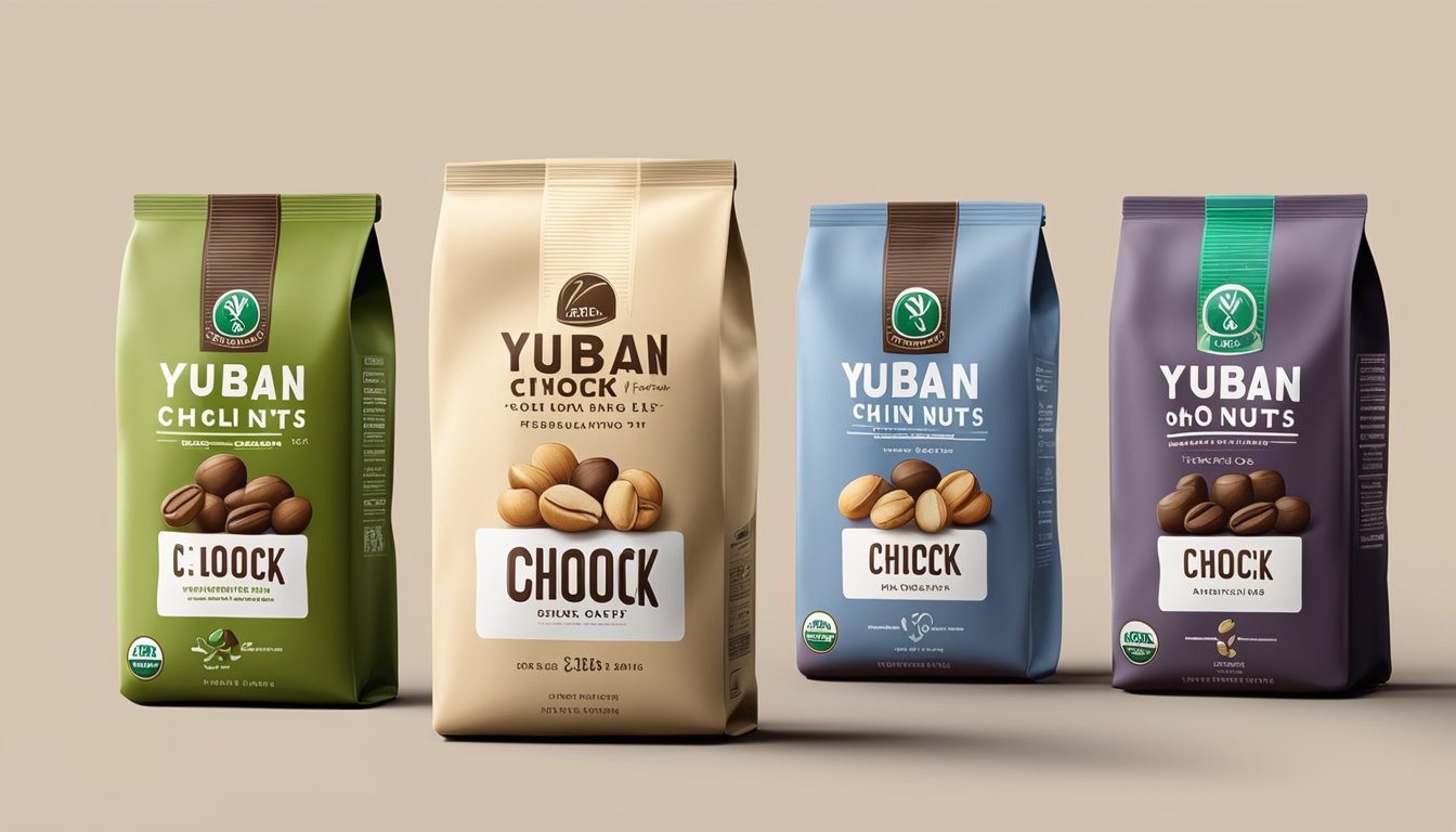 Two coffee brands, Yuban and Chock Full O' Nuts, displayed side by side with their logos and packaging