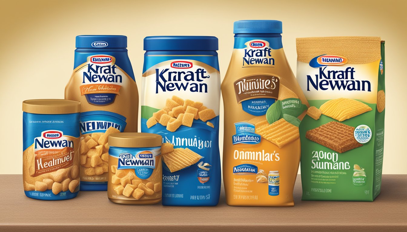 A comparison of kraft and Newman's Own products, showcasing their texture and consistency through their packaging and contents