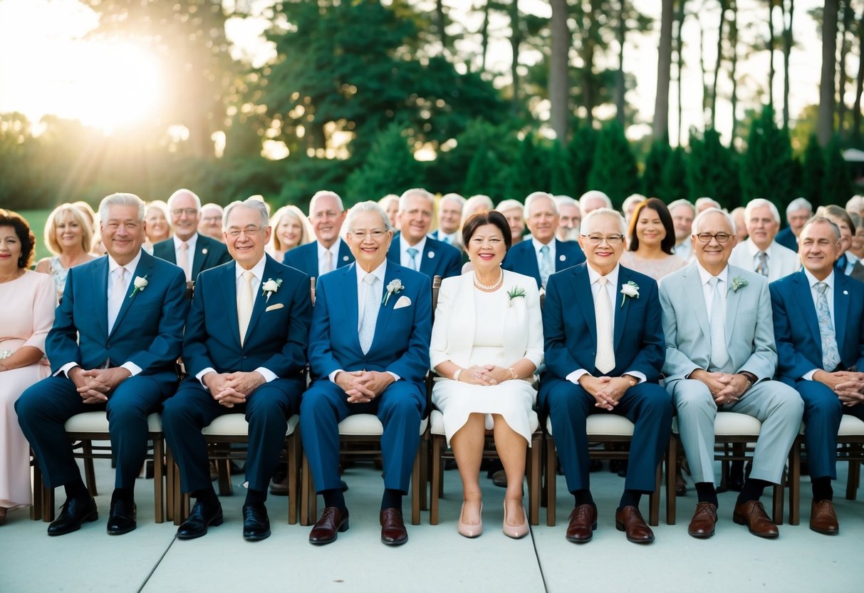 Family elders seated first, followed by parents, then close relatives. Finally, friends and other guests fill in remaining seats