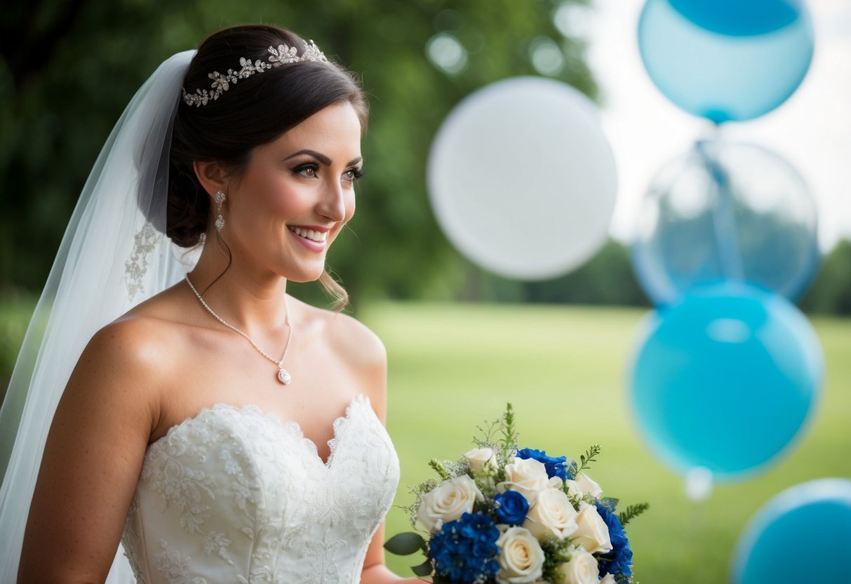 A bride traditionally wears something old, something new, something borrowed, and something blue for good luck on her wedding day