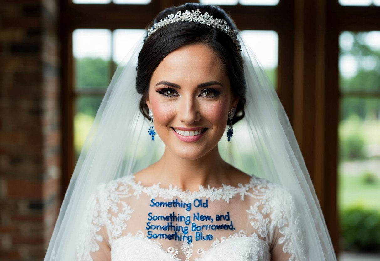 A bride traditionally wears "something old, something new, something borrowed, and something blue" for good luck on her wedding day