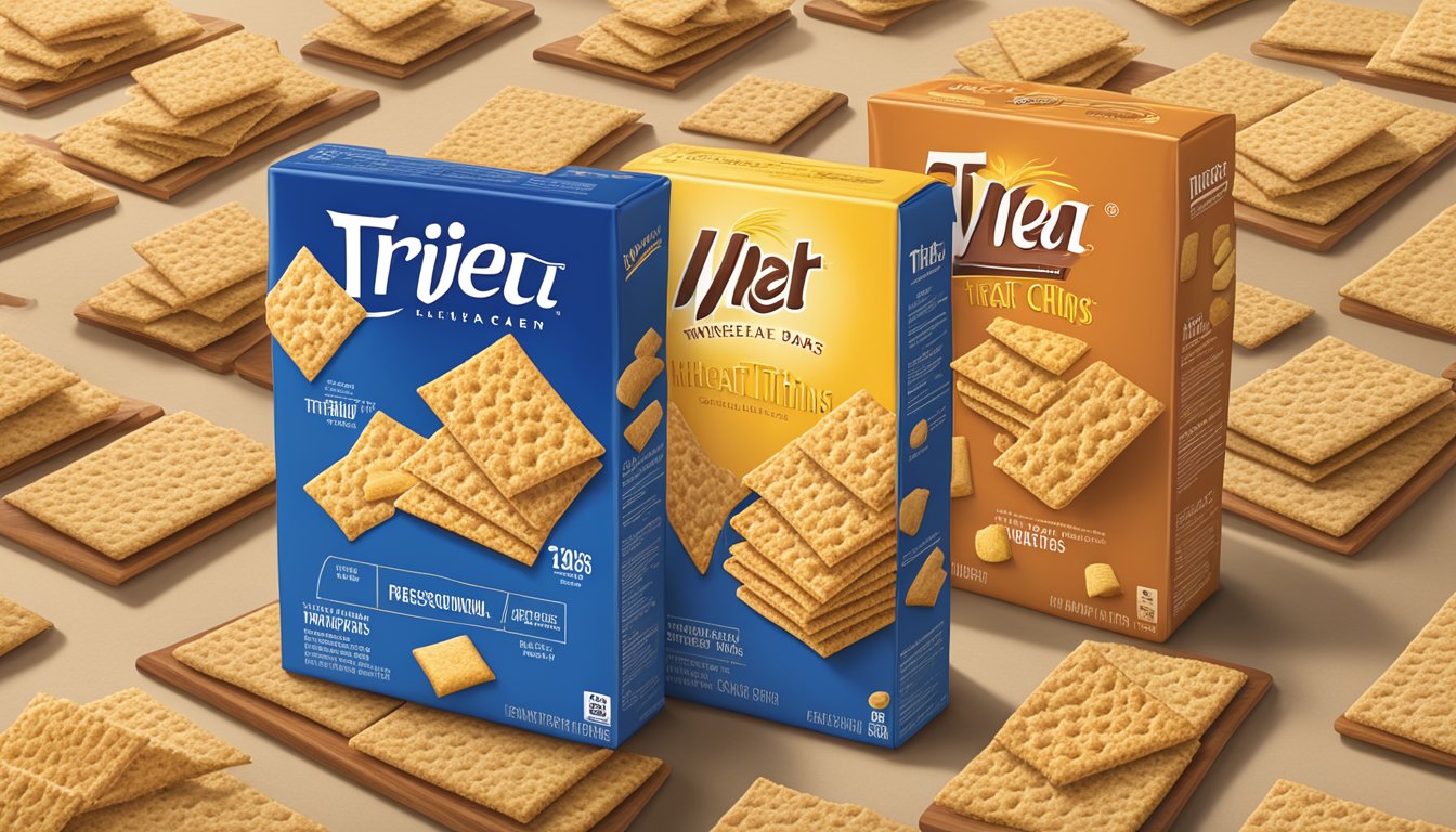 A table displays wheat thins and triscuits with ingredient profiles beside each box