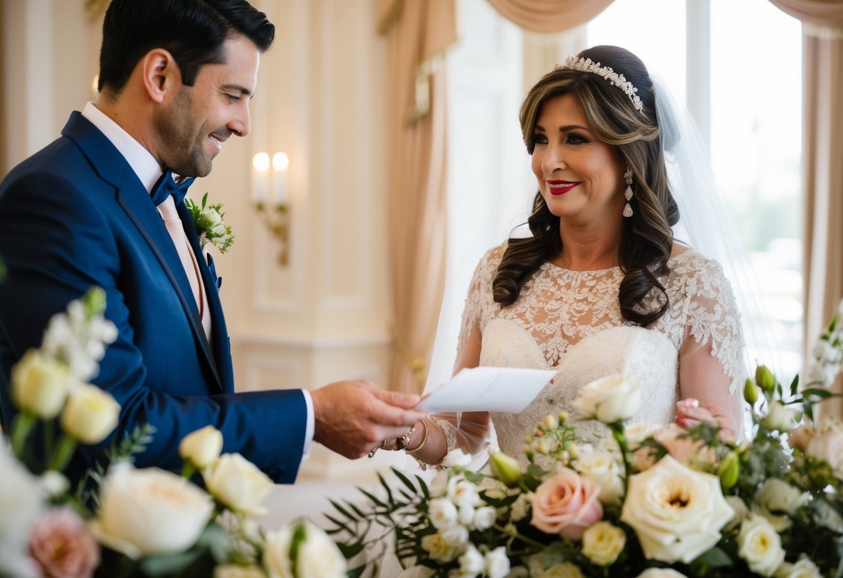 The groom's mother pays for the elegant floral arrangements and decorations for the wedding venue
