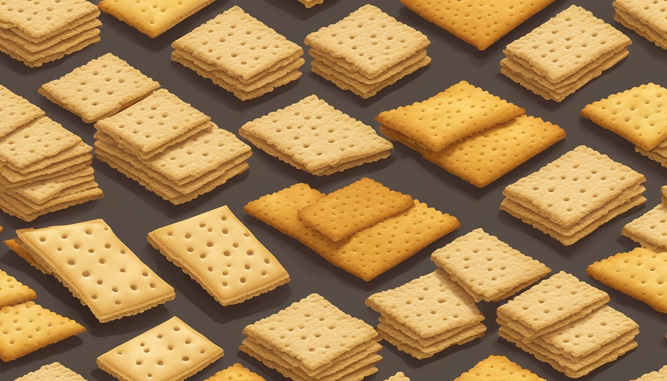 A stack of Triscuit crackers sits next to a variety of other crackers, all arranged on a wooden cutting board. The Triscuits look fresh and sturdy compared to the other crackers