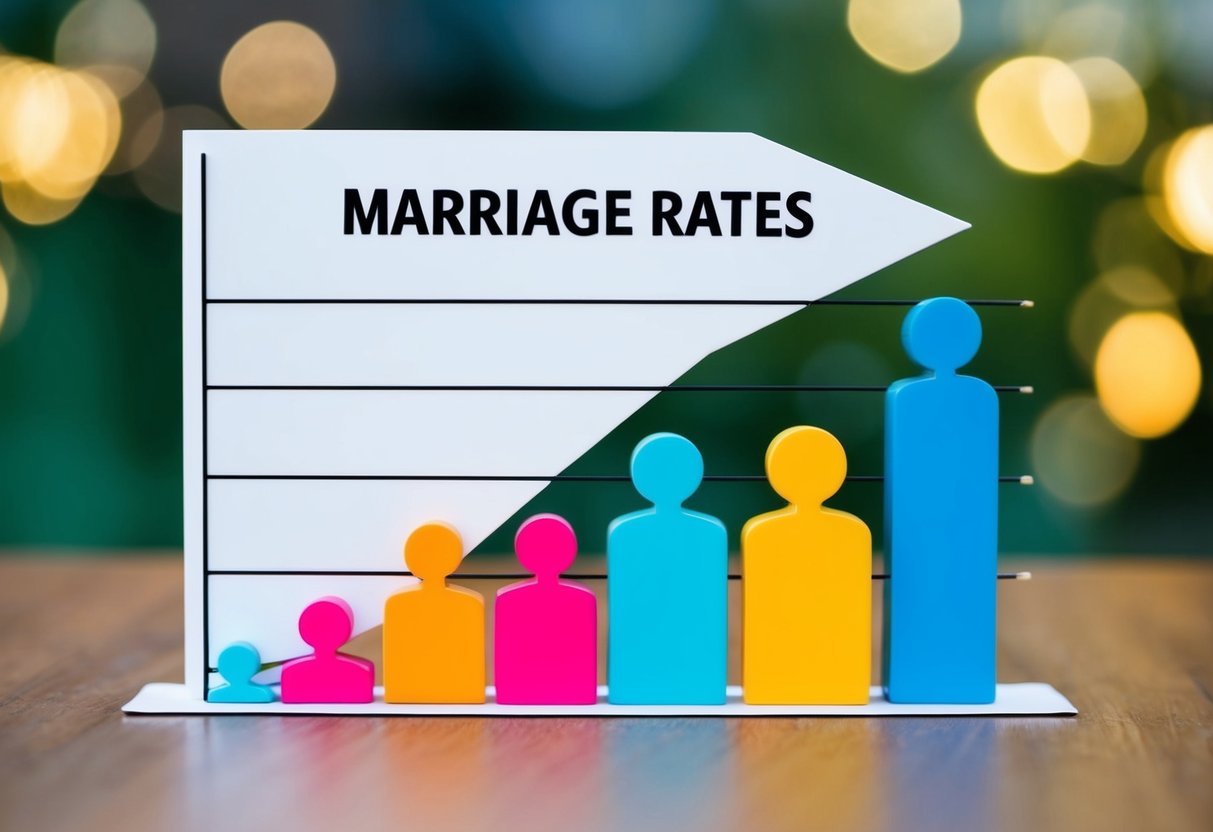 A graph showing marriage rates by age, with a peak in the late 20s to early 30s