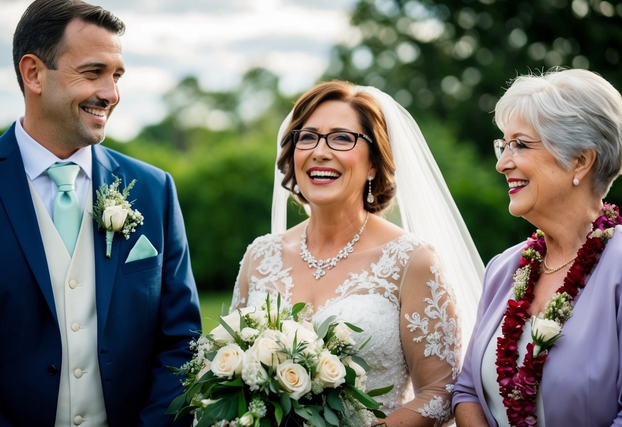 The groom's parents pay for traditional wedding expenses such as the rehearsal dinner, the bride's bouquet, and corsages for the mothers