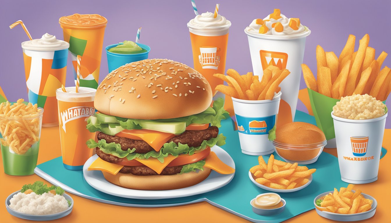 A colorful kids menu from Whataburger, featuring fun illustrations and affordable prices for various meal options