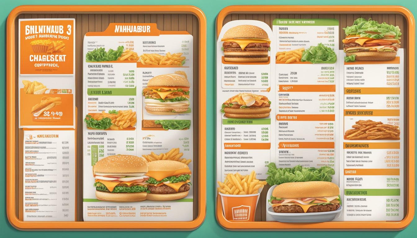 A colorful menu board displays Whataburger meal options and prices