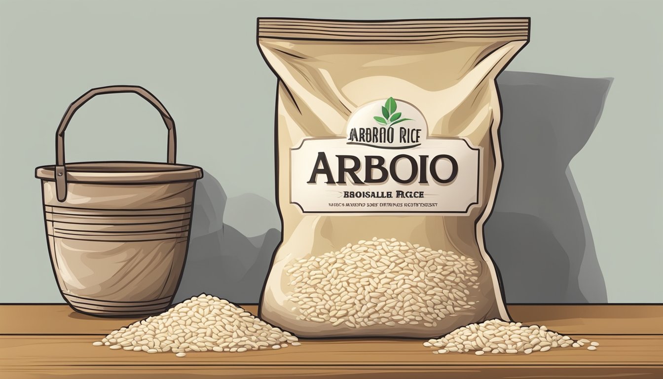 A bag of arborio rice with mold spots and a foul smell