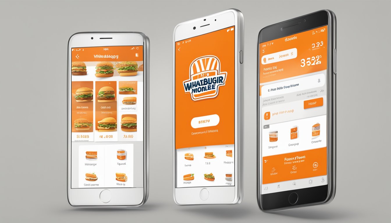 A smartphone displaying the Whataburger mobile app with a promotional offer and the iconic orange and white color scheme