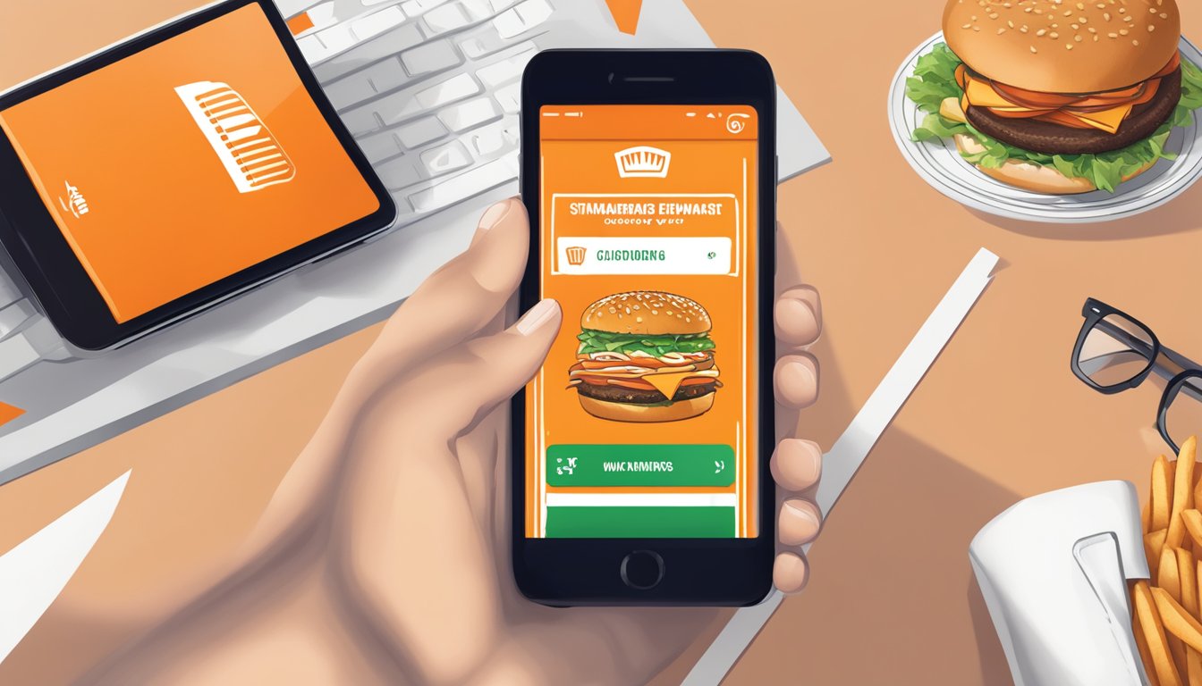 A smartphone displaying the Whataburger app with a customer engaging with the brand through ordering or loyalty rewards