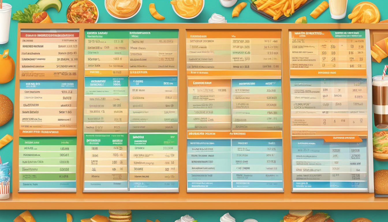 A colorful menu board displays calorie counts for Whataburger beverages