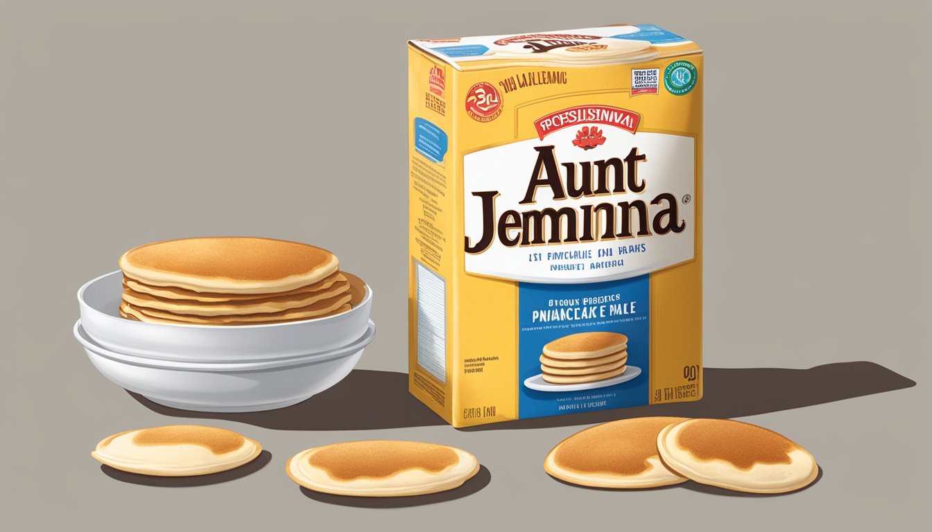 An open, expired box of Aunt Jemima Pancake Mix with visible signs of mold and discoloration