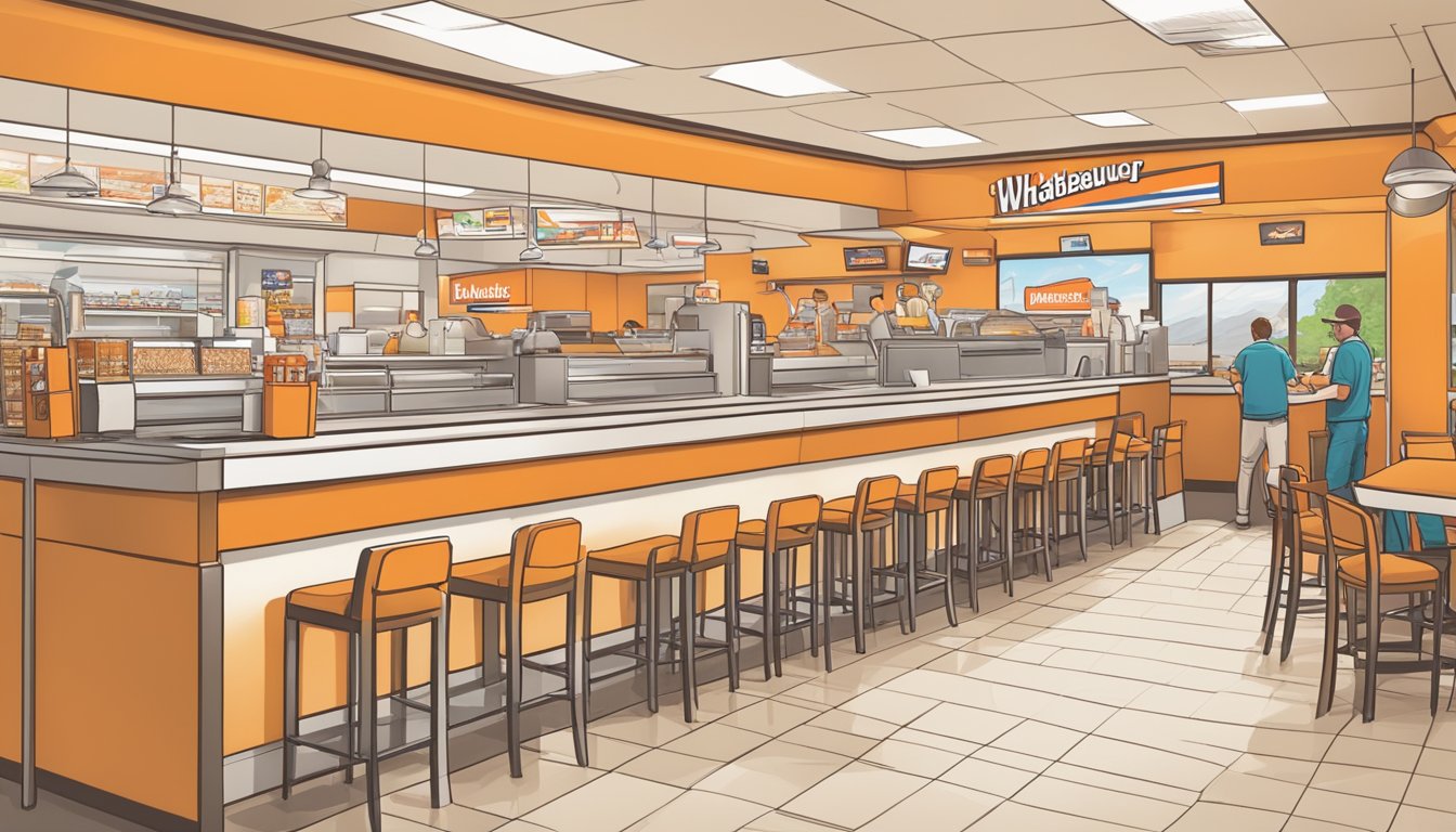 A bustling Whataburger restaurant in Colorado, with a line of customers eagerly redeeming their loyalty program rewards