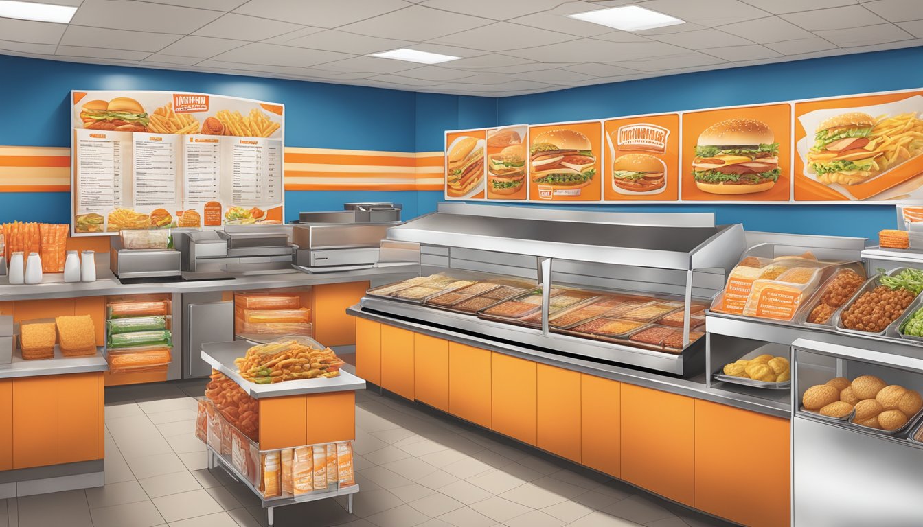 A colorful menu board displays Whataburger's offerings in a North Carolina location