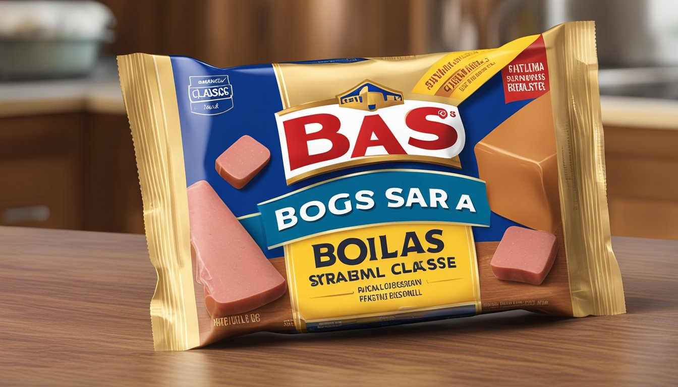 A package of Bar-S Classic Bologna sits open on a kitchen counter, with visible signs of mold and discoloration