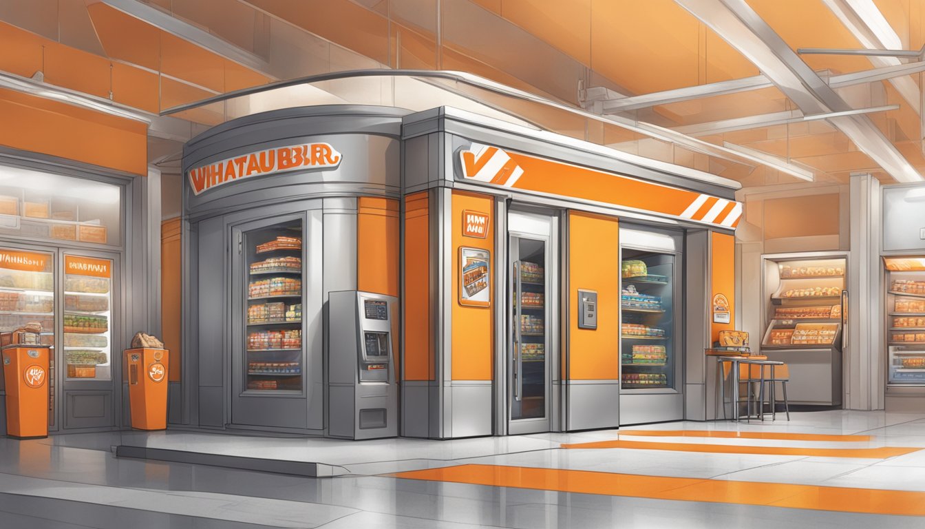 A secure vault surrounded by Whataburger merchandise