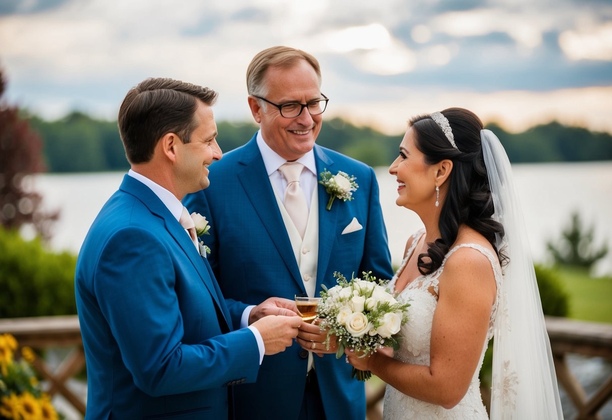 The groom's parents contribute to the wedding by paying for the rehearsal dinner, their own attire, and other secondary expenses