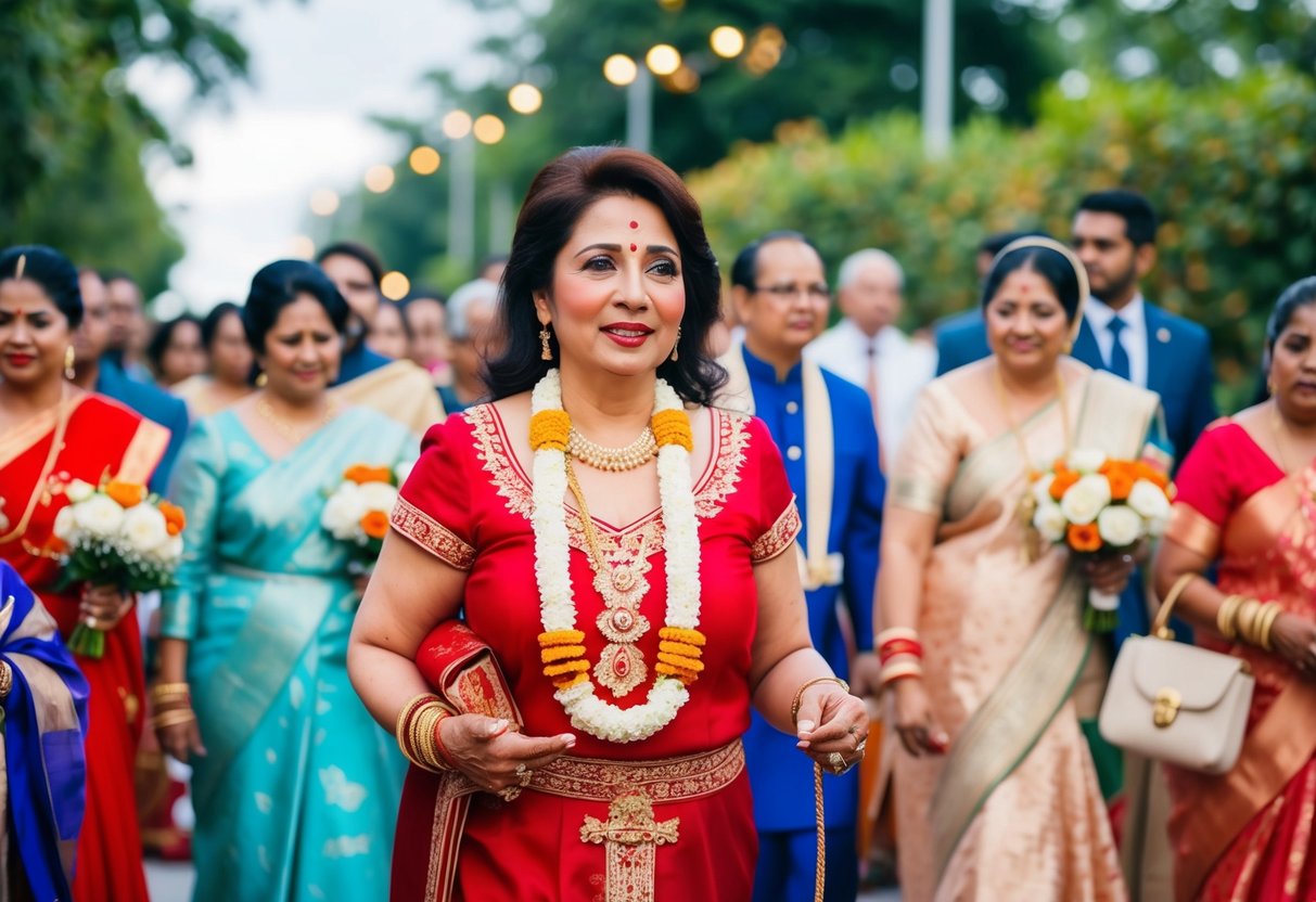 A mother leads the procession, surrounded by cherished traditions and emotional moments
