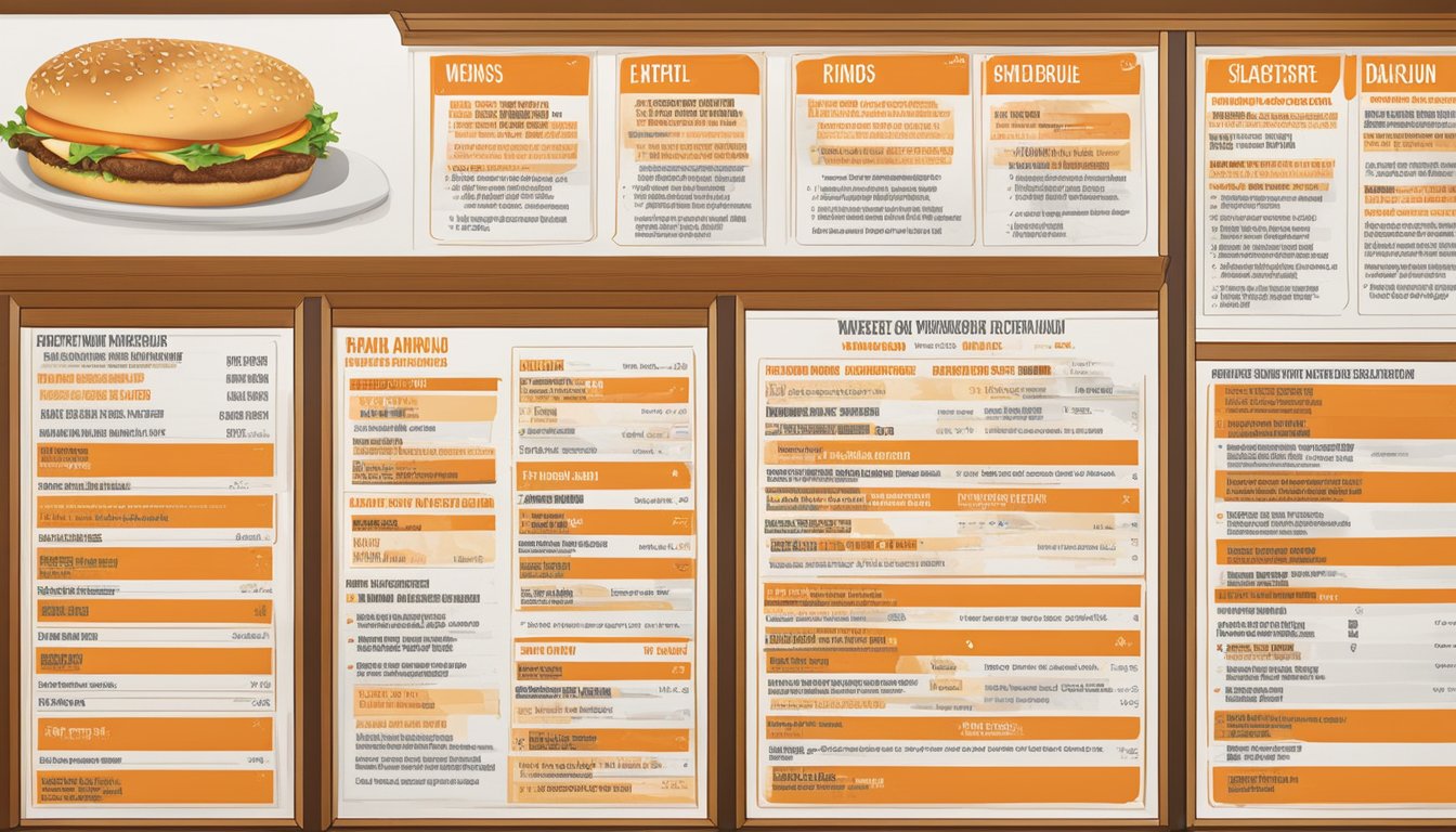 The Whataburger menu board in San Antonio, Texas, with highlighted menu items