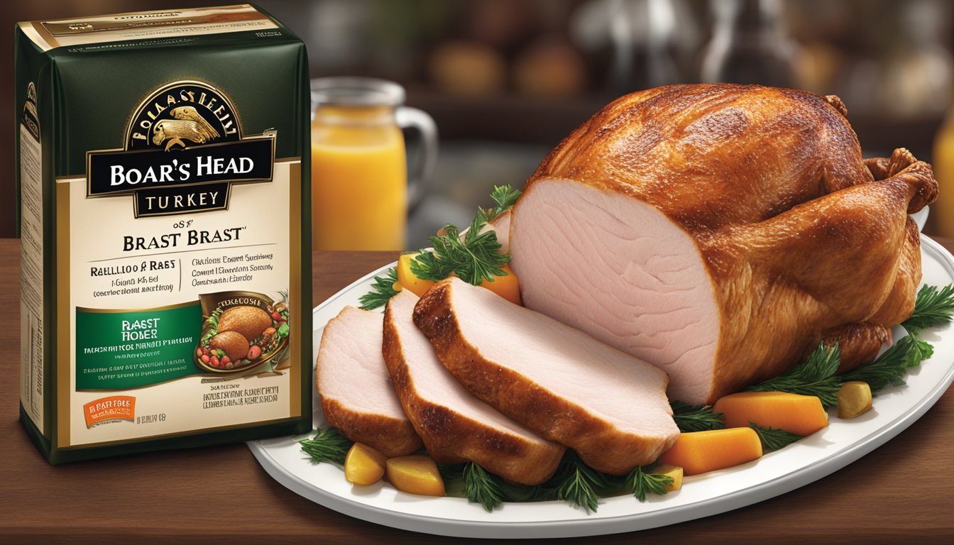 A package of Boar's Head OvenGold Roast Breast of Turkey with a clear "use by" date on the label