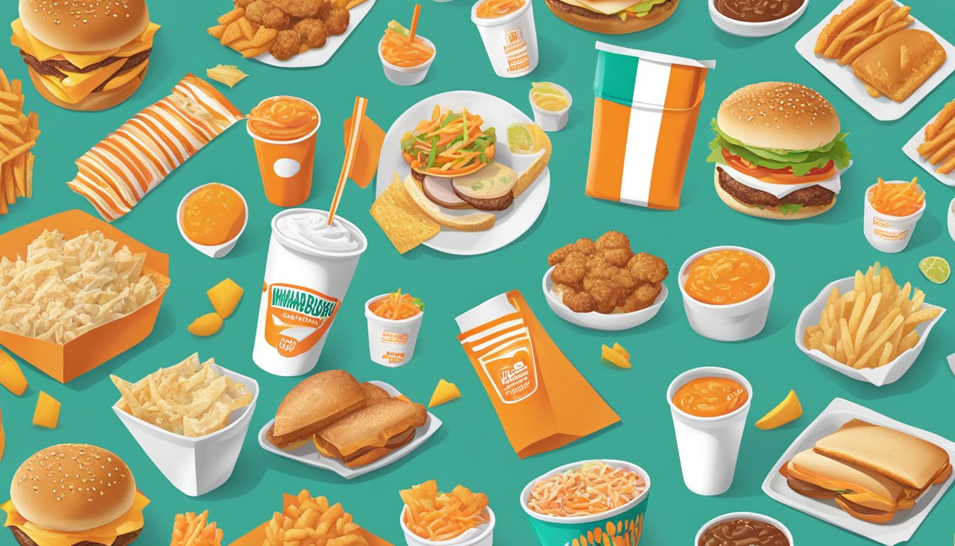 A colorful kids' menu spread with Whataburger meals and prices displayed