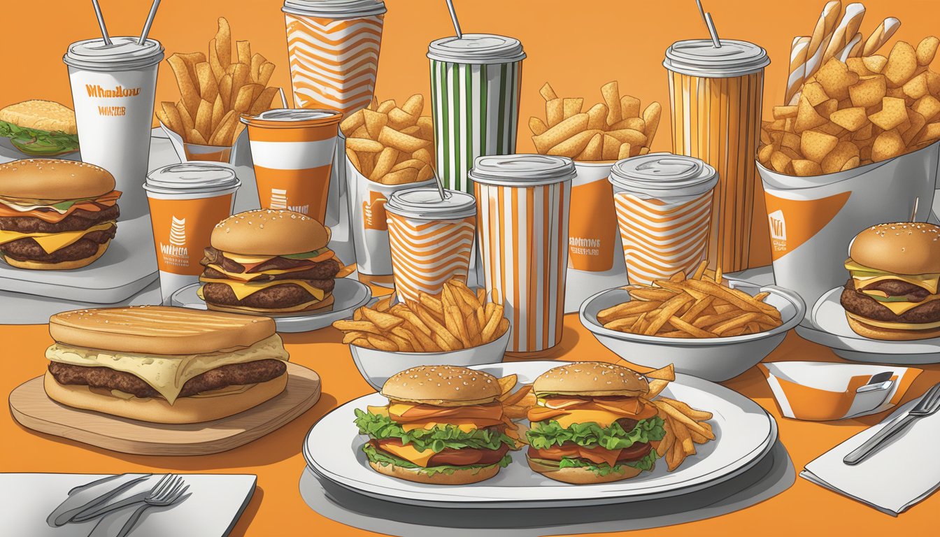 A table with Whataburger's iconic menu items and prices displayed