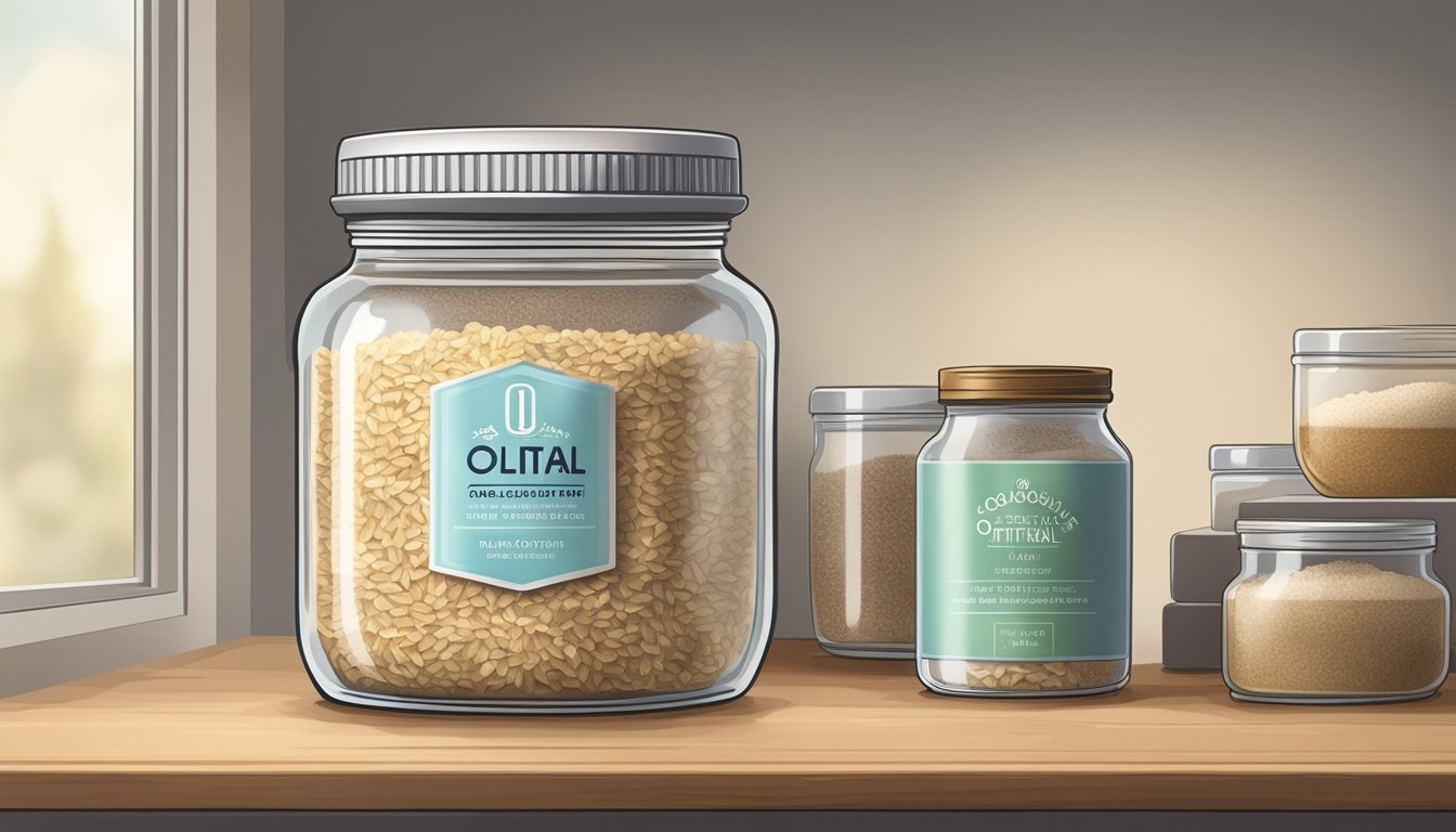 A jar of colloidal oatmeal sits on a shelf, untouched for months, with a layer of dust settling on the lid