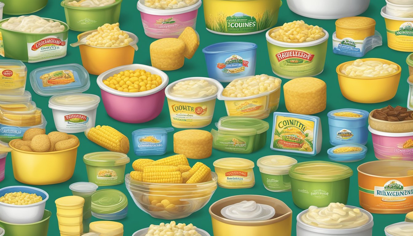 A colorful array of Country Crock margarine tubs in various sizes and flavors, surrounded by fresh, vibrant ingredients like buttery corn on the cob and flaky biscuits