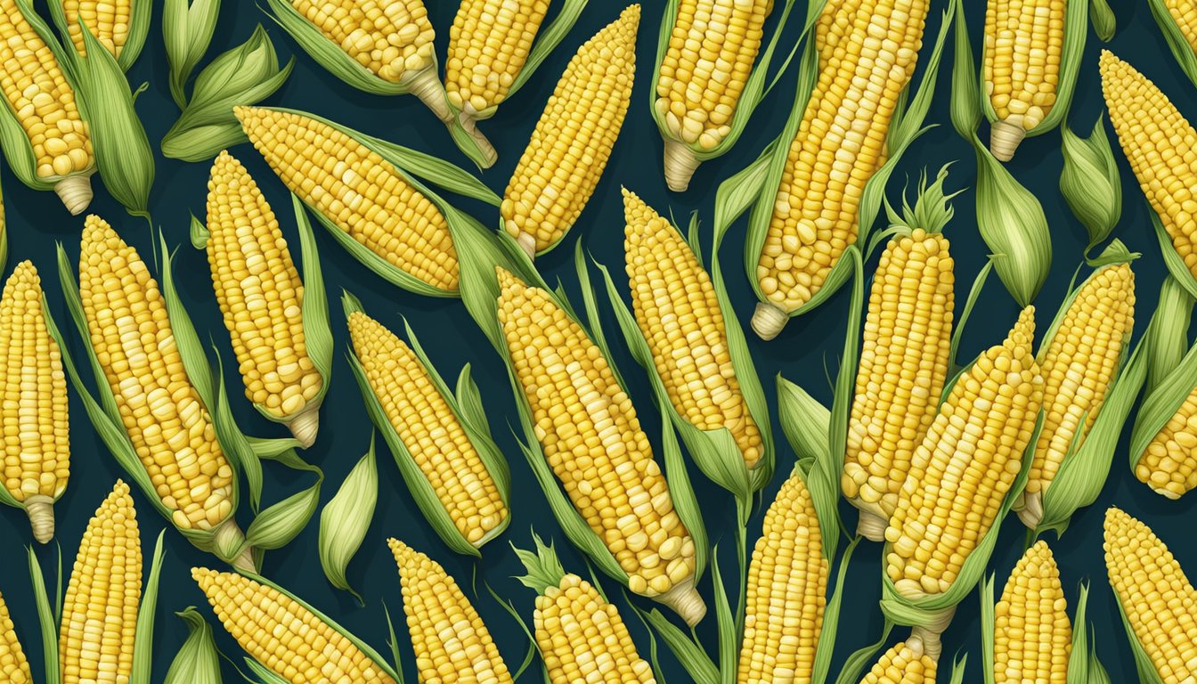 A bushel of fresh corn stored in a cool, dry pantry