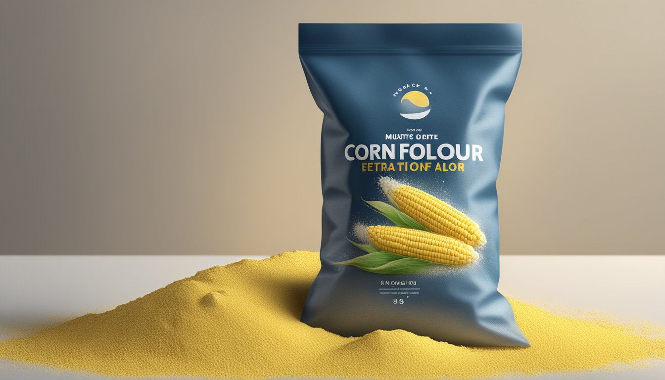 A bag of corn flour with a visible expiration date, surrounded by moldy corn flour and a musty odor