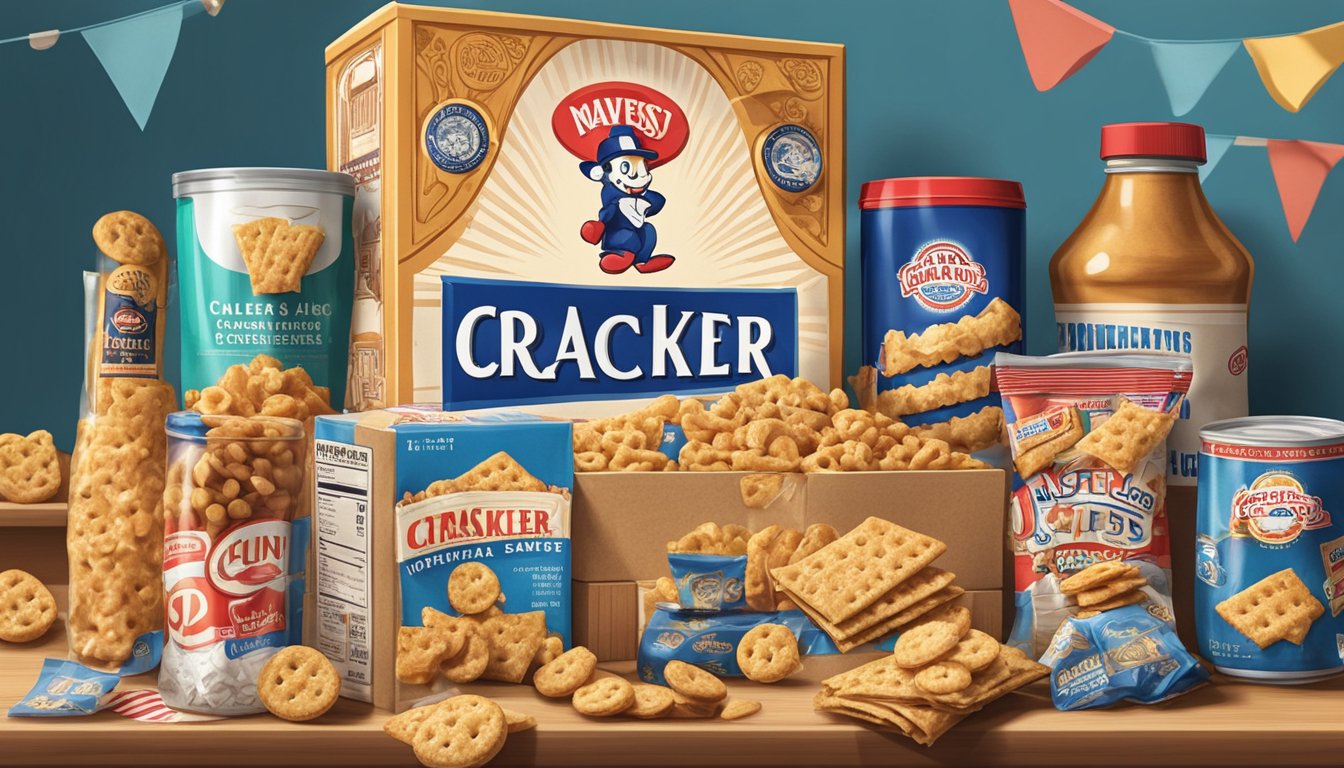 A box of Cracker Jack sits unopened on a shelf, surrounded by nostalgic memorabilia and modern snacks