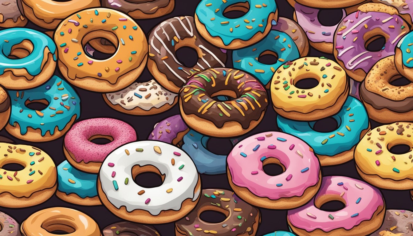 A pile of donuts with varying levels of mold and decay, some covered in fuzz and others visibly dried out