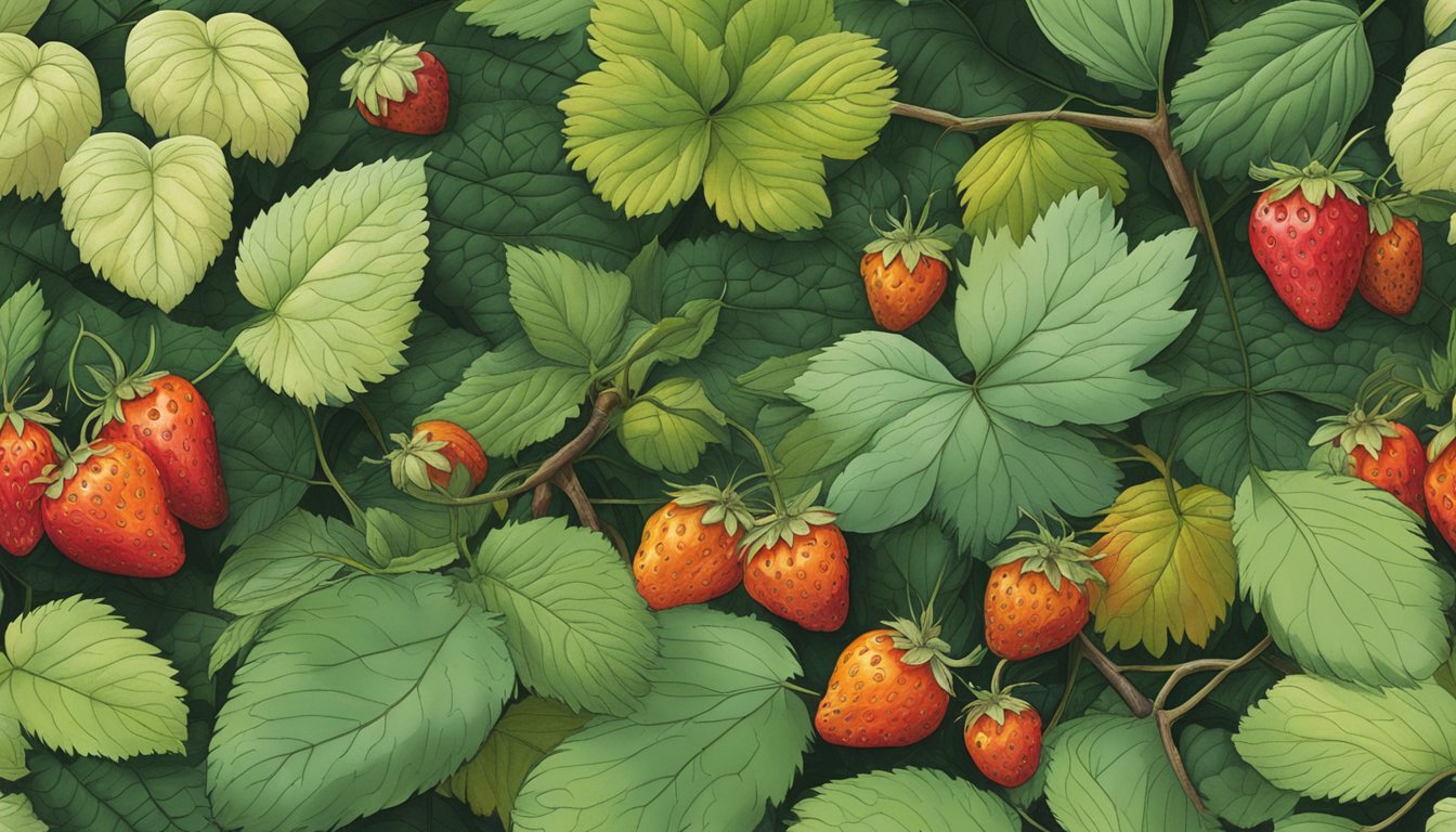 Lush forest floor with diverse native plants: wild strawberries, pawpaws, persimmons, and sassafras among others