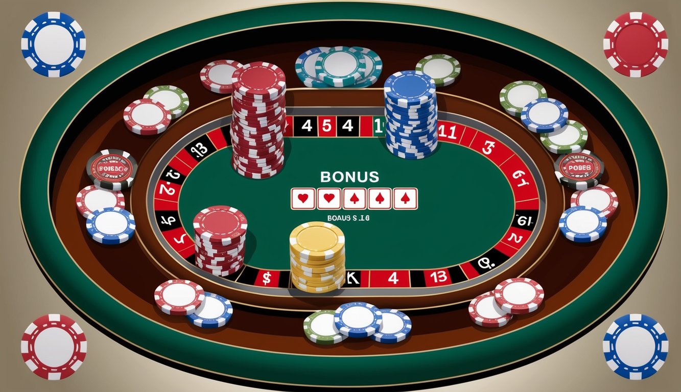 Meja poker virtual dengan chip bonus besar