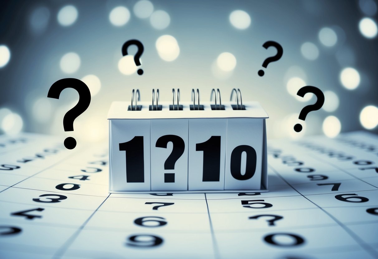 A calendar with only 10 months marked, surrounded by question marks and uncertainty