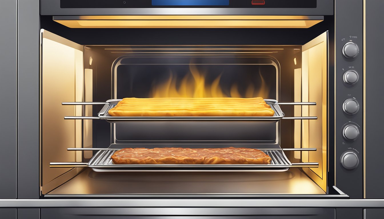 A steaming plate of beef cannelloni being heated in the oven