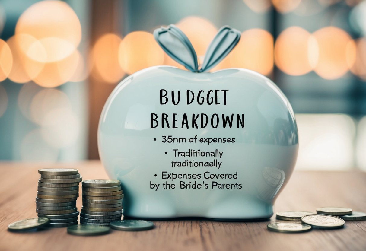A wedding budget breakdown with a focus on expenses traditionally covered by the bride's parents