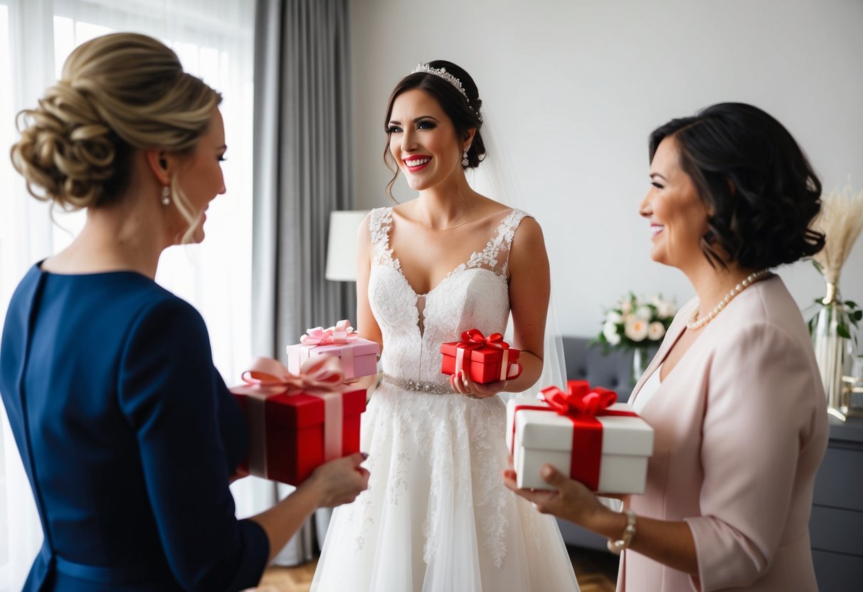A bride-to-be receiving gifts at a bridal shower 4 months before her wedding