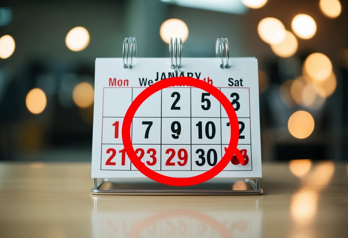 A calendar with the date three months in the past circled in red