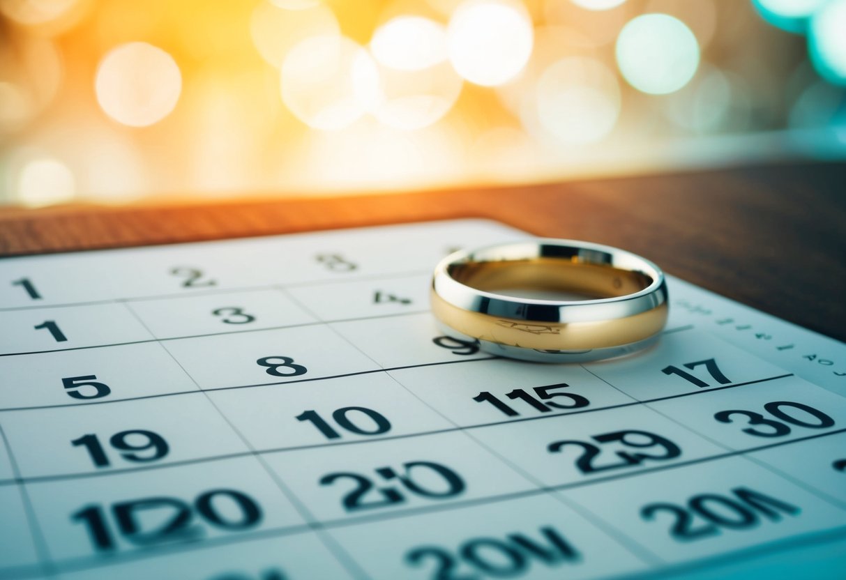 A ring on a calendar marking 8 months from now