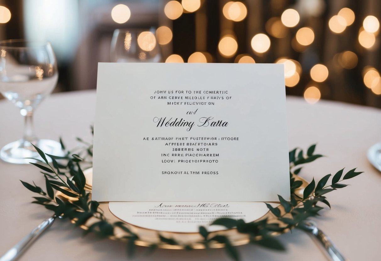 A wedding invitation with only one name listed and no additional guest mentioned