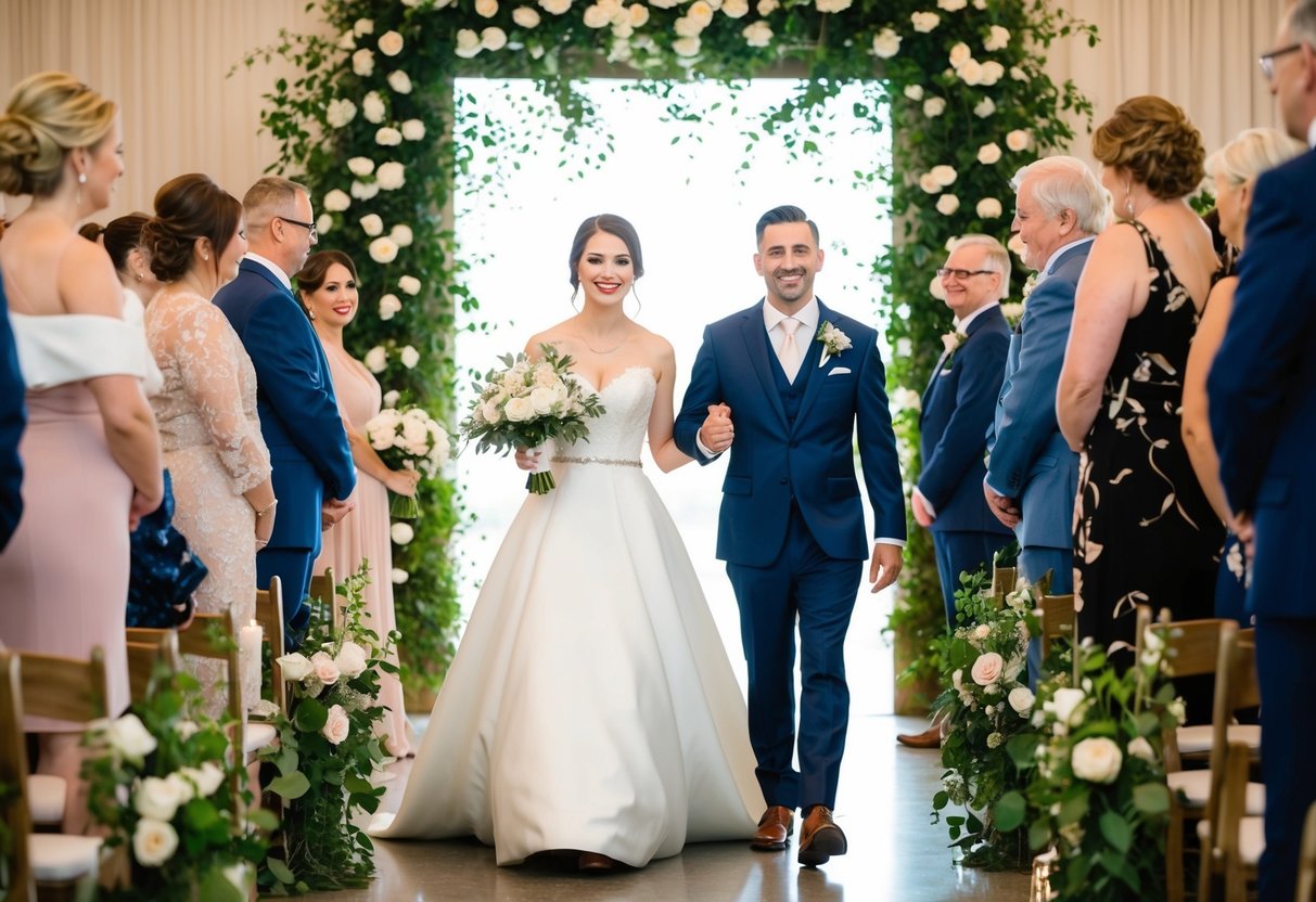 The grand finale of the ceremony: the groom walks out first, followed by the bride