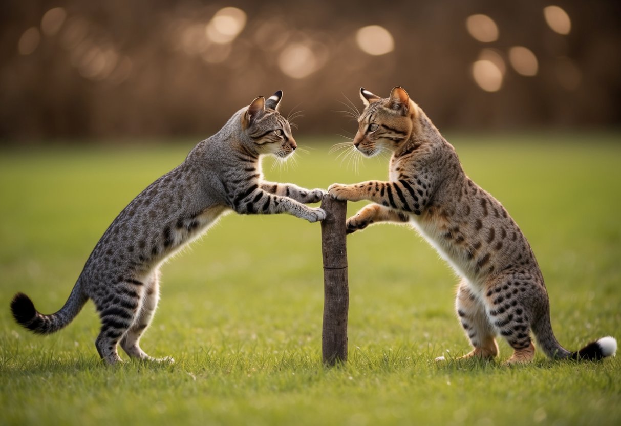 Two animals reaching for a single object, one asserting "I do first."