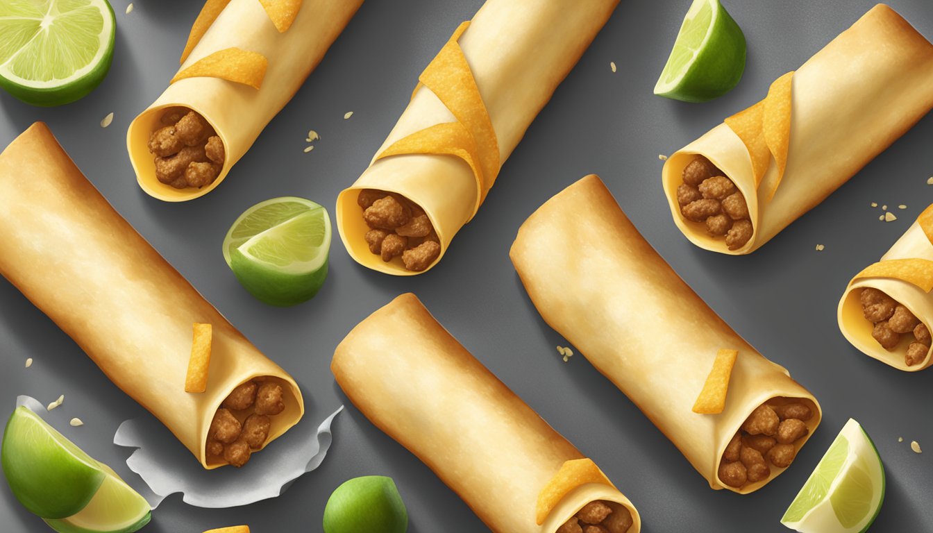 Beef and cheese taquitos arranged on a baking sheet, golden and crispy, coming out of the oven