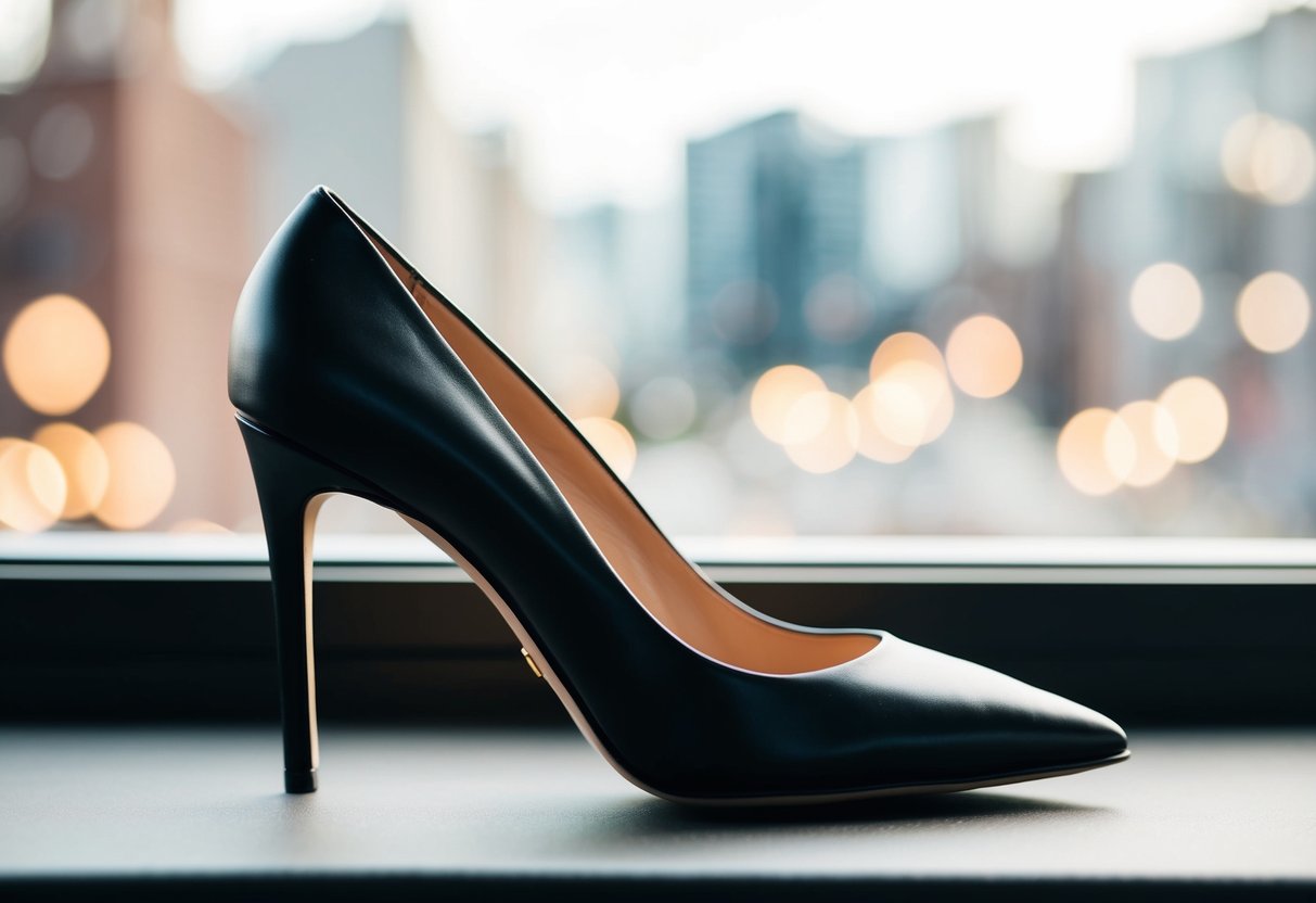 A sleek, pointed-toe pump with a 2-3 inch heel, exuding elegance and sophistication